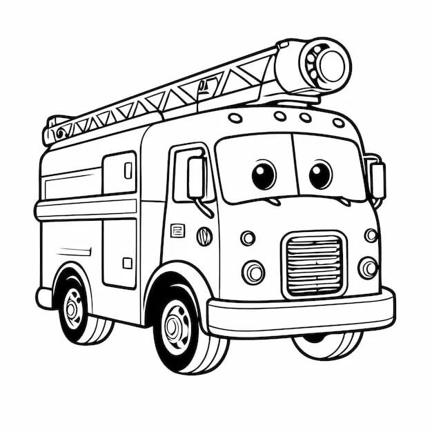 Afdrukbare Brandweerwagen voor kinderen