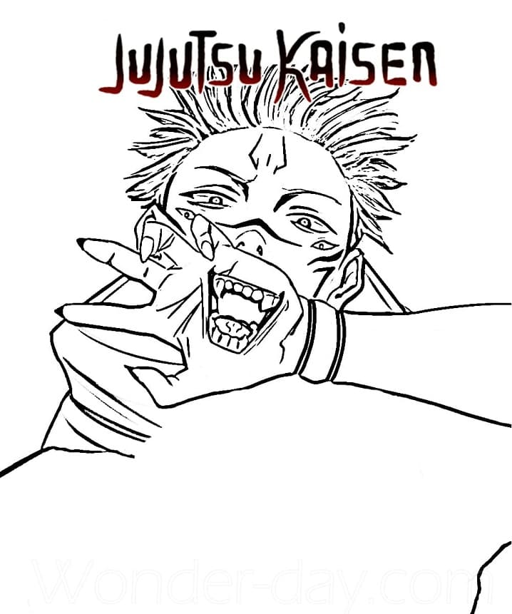 Afdrukbare Jujutsu Kaisen Illustratie