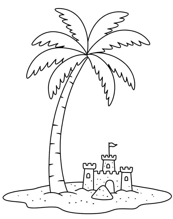 Palmboom kleurplaat