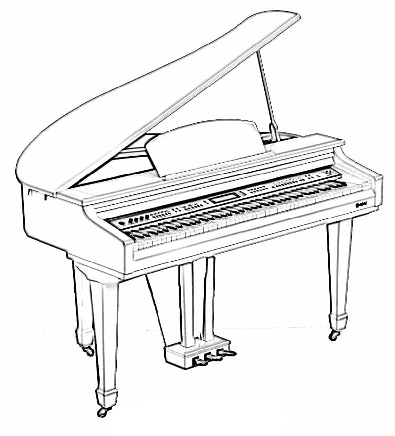 Afdrukbare Piano Illustratie