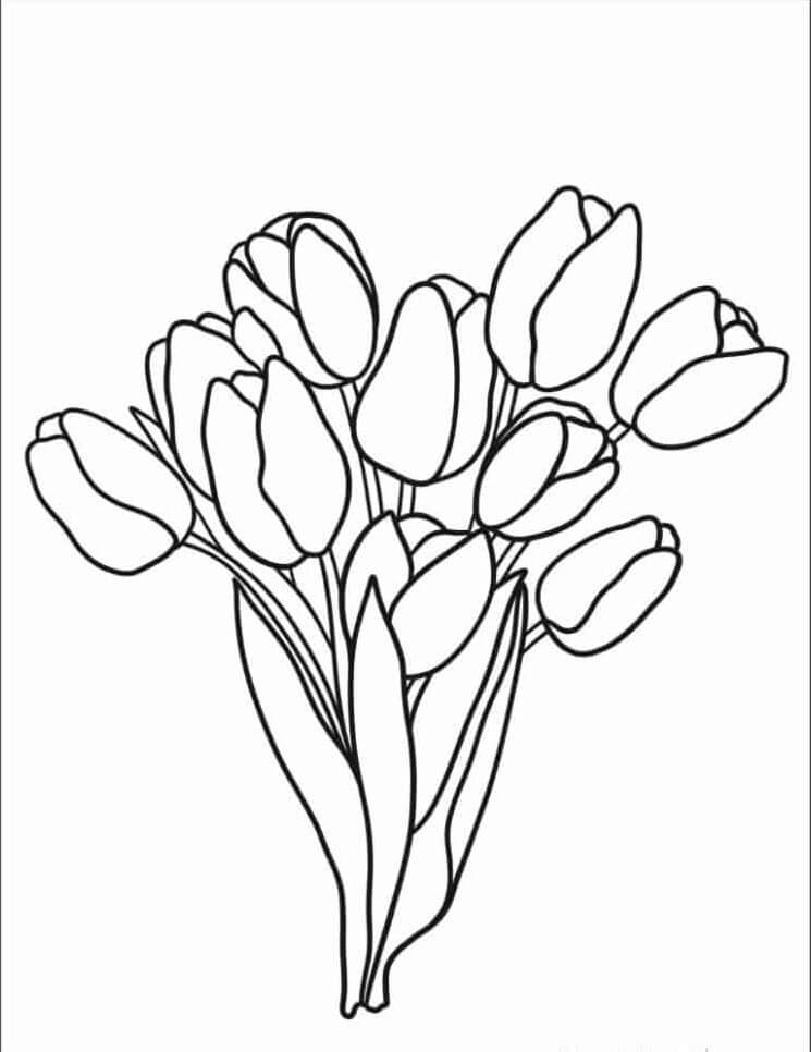 Afdrukbare Tulp voor kinderen