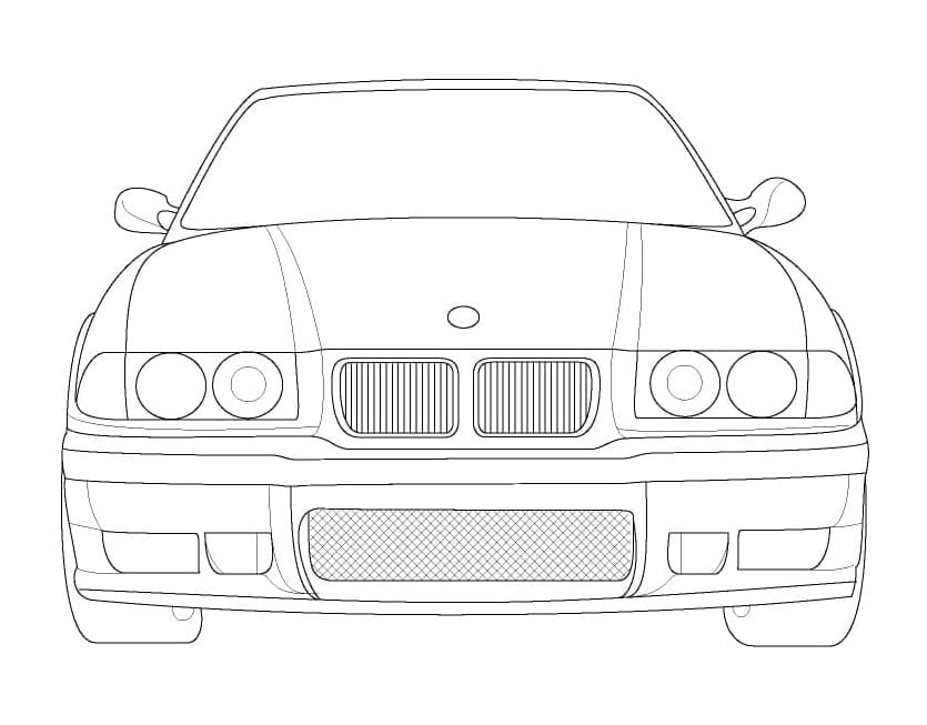 Afdrukbare gratis BMW kleurplaat