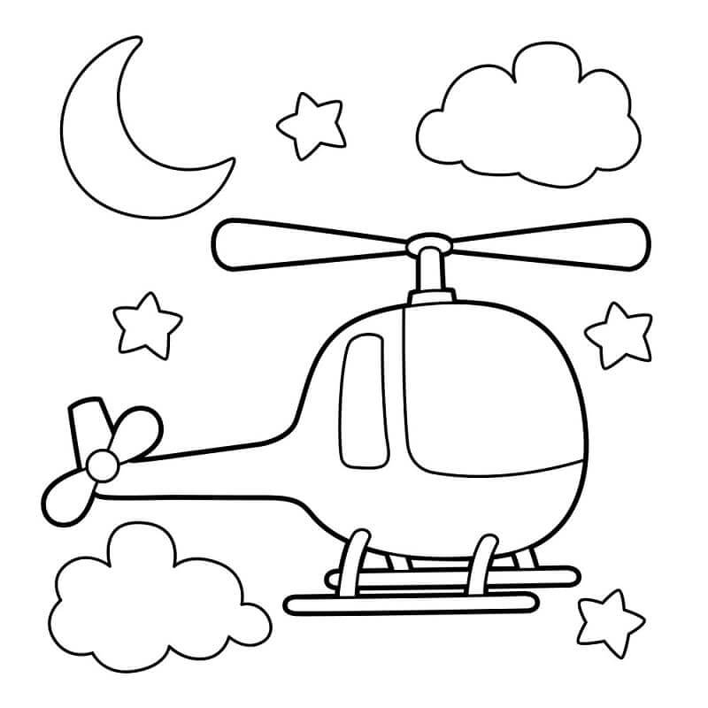 Afdrukbare helikopter voor kinderen