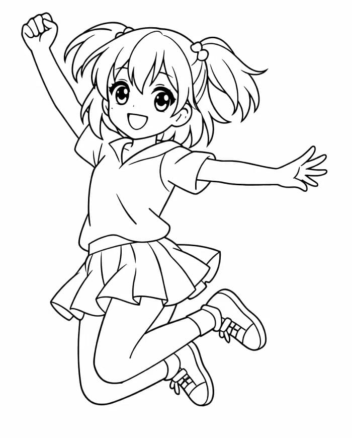 Anime Meisje om Uit te Printen