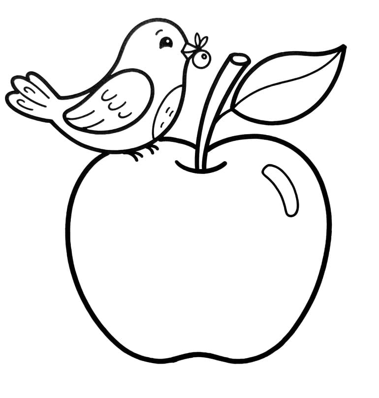 Appel kleurplaat