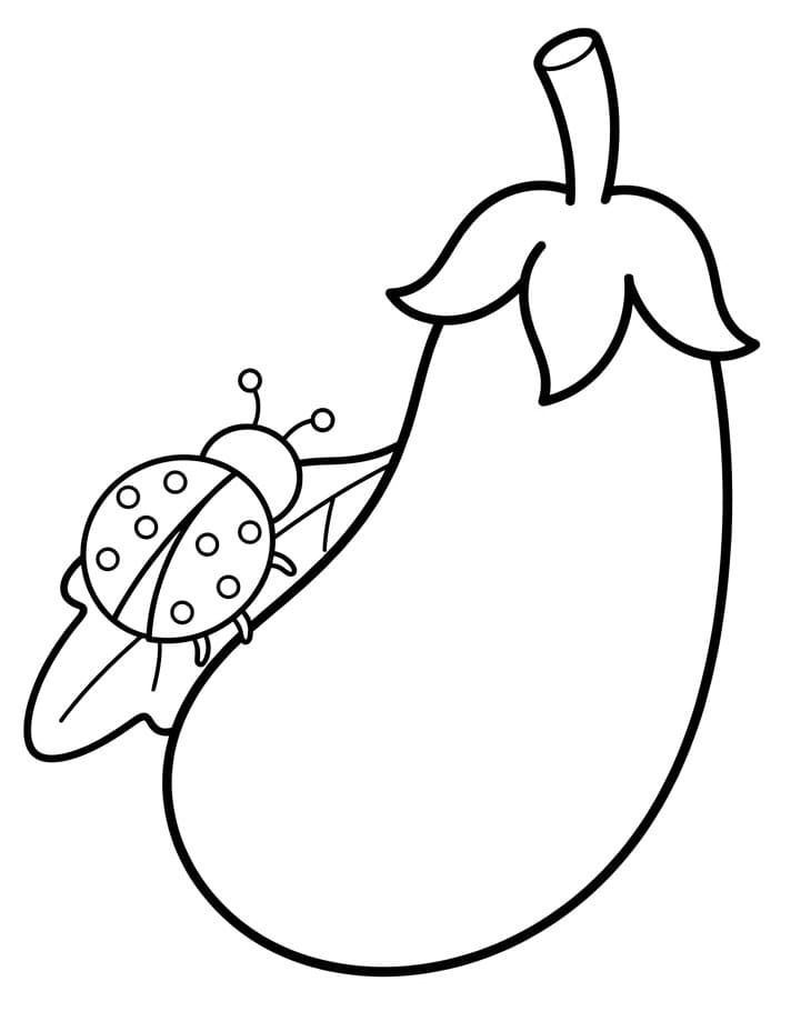 Aubergine kleurplaat