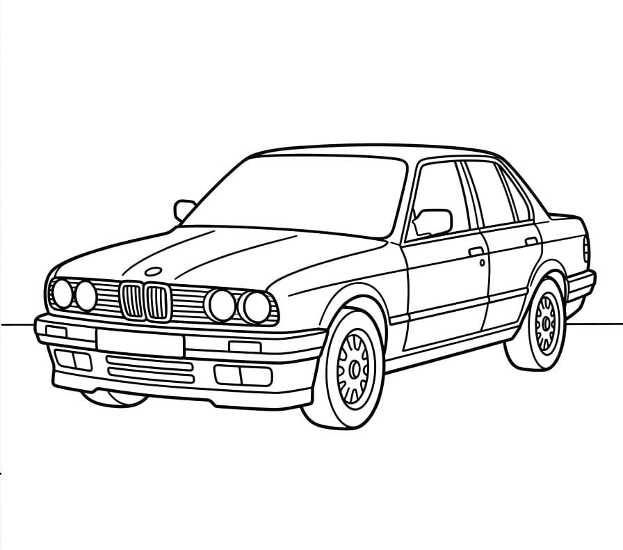 BMW-auto kleurplaat