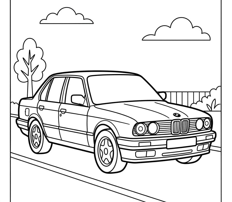 BMW-sportwagen kleurplaat