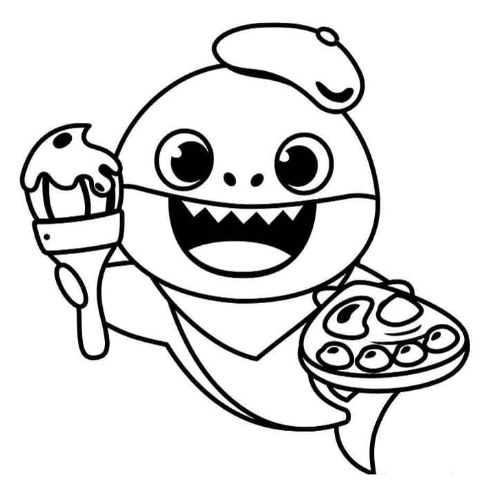 Baby Shark Gratis Afdrukbaar