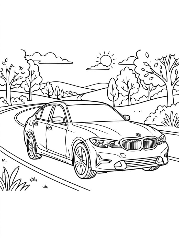 Basis BMW kleurplaat