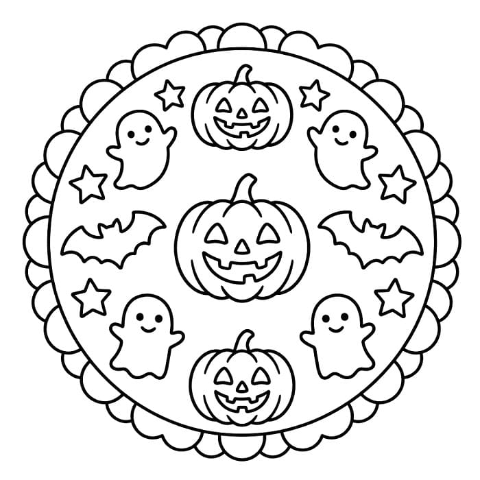 Halloween Mandala kleurplaat