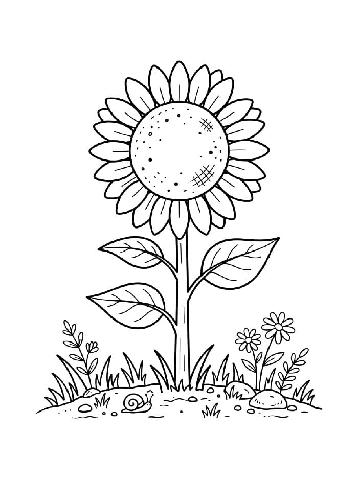 Zonnebloem kleurplaat