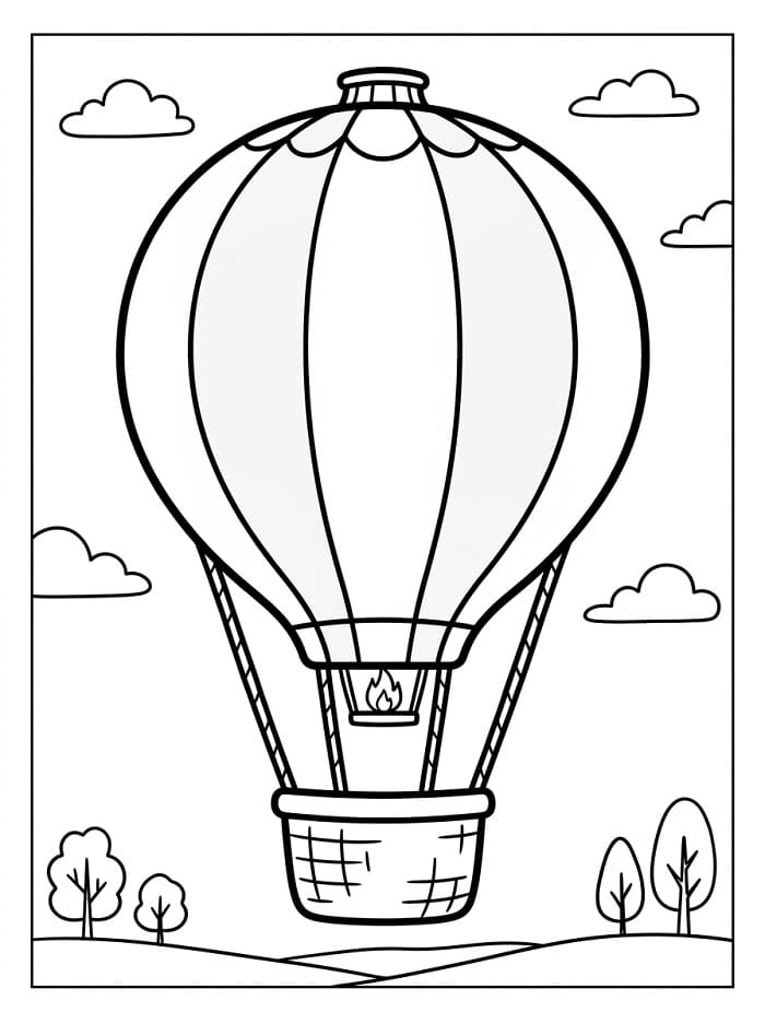 Luchtballon kleurplaat