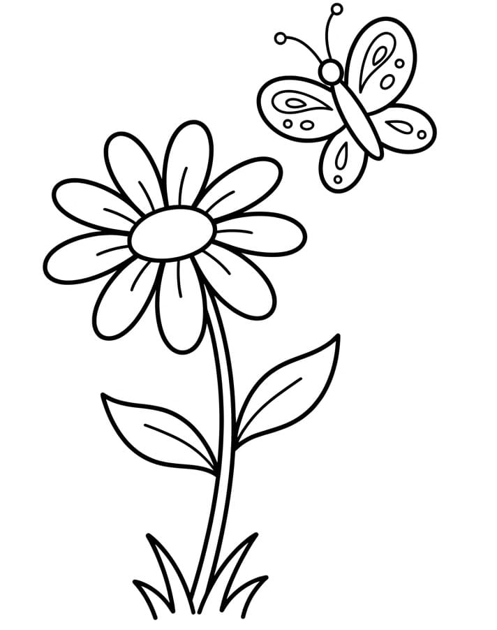Bloem en vlinder
