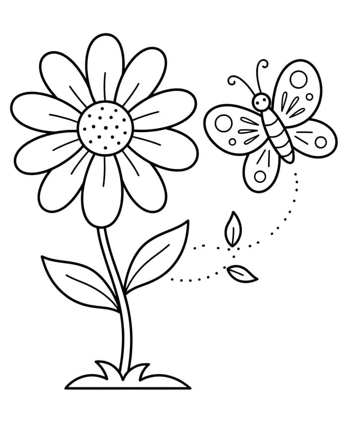 Bloem met vlinder