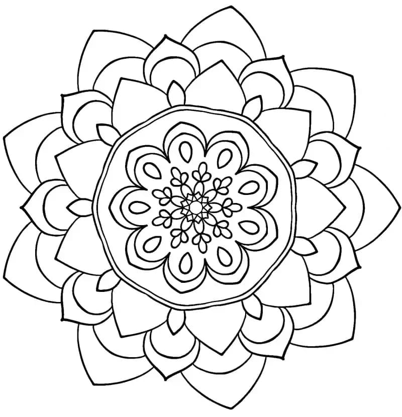 Bloemen Mandala kleurplaat
