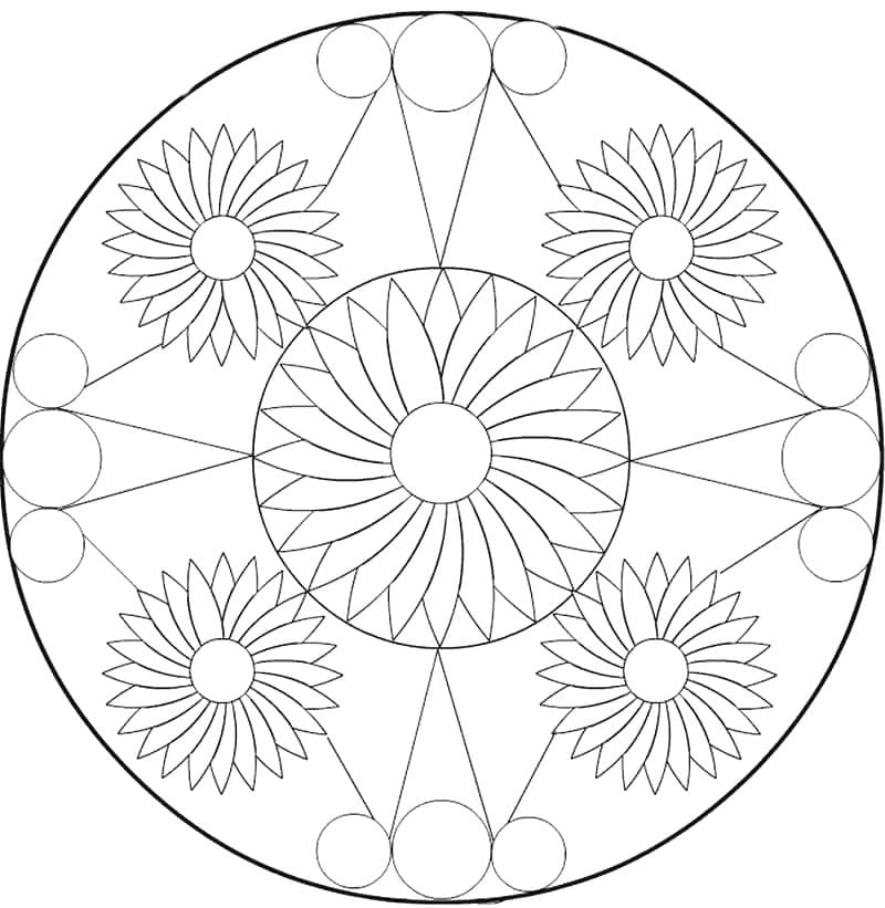 Bloemenmandala voor Kinderen