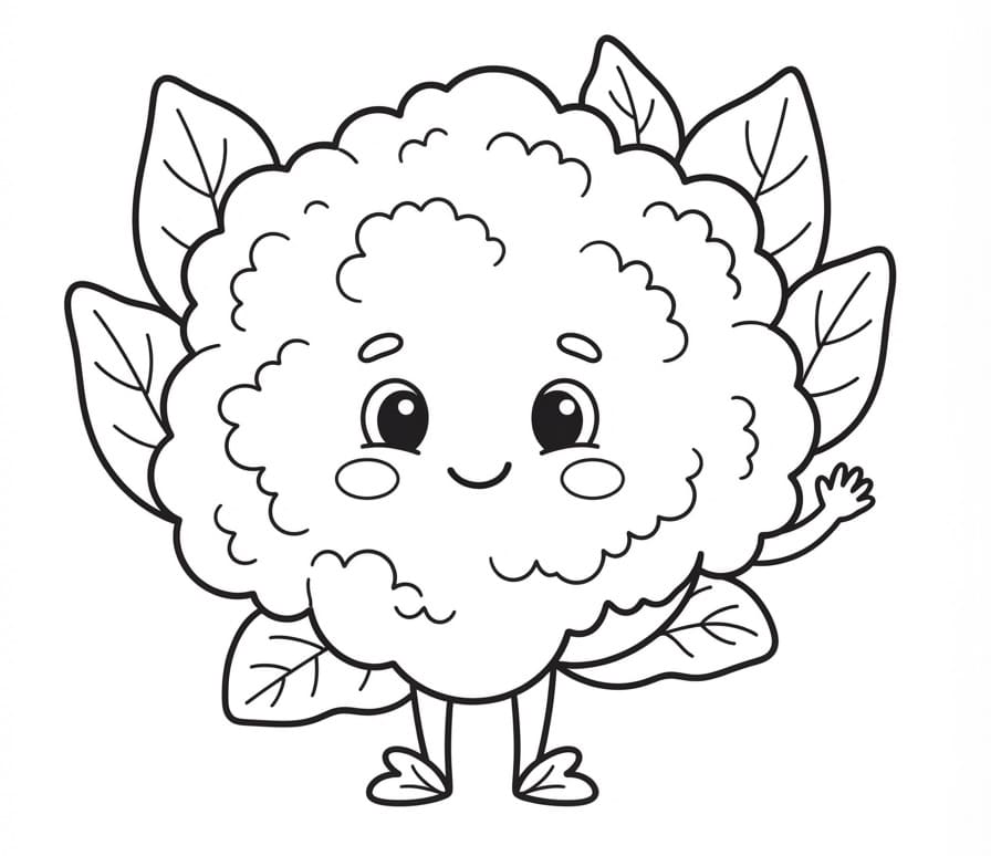 Bloemkool kleurplaat