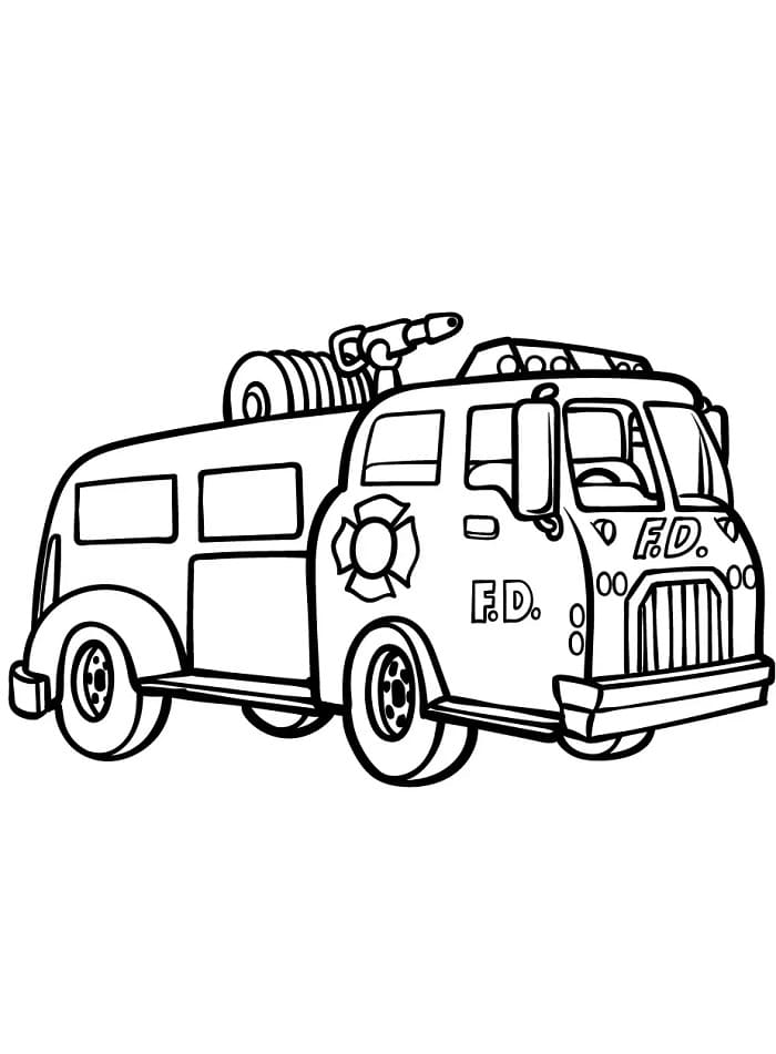 Brandweerwagen om te printen