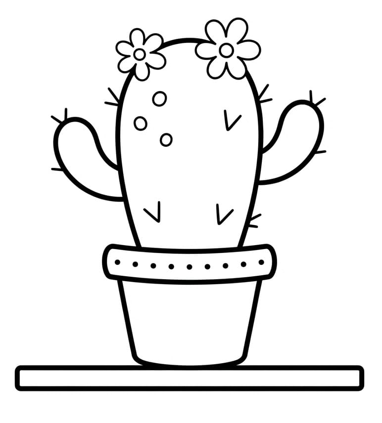 Cactus kleurplaat