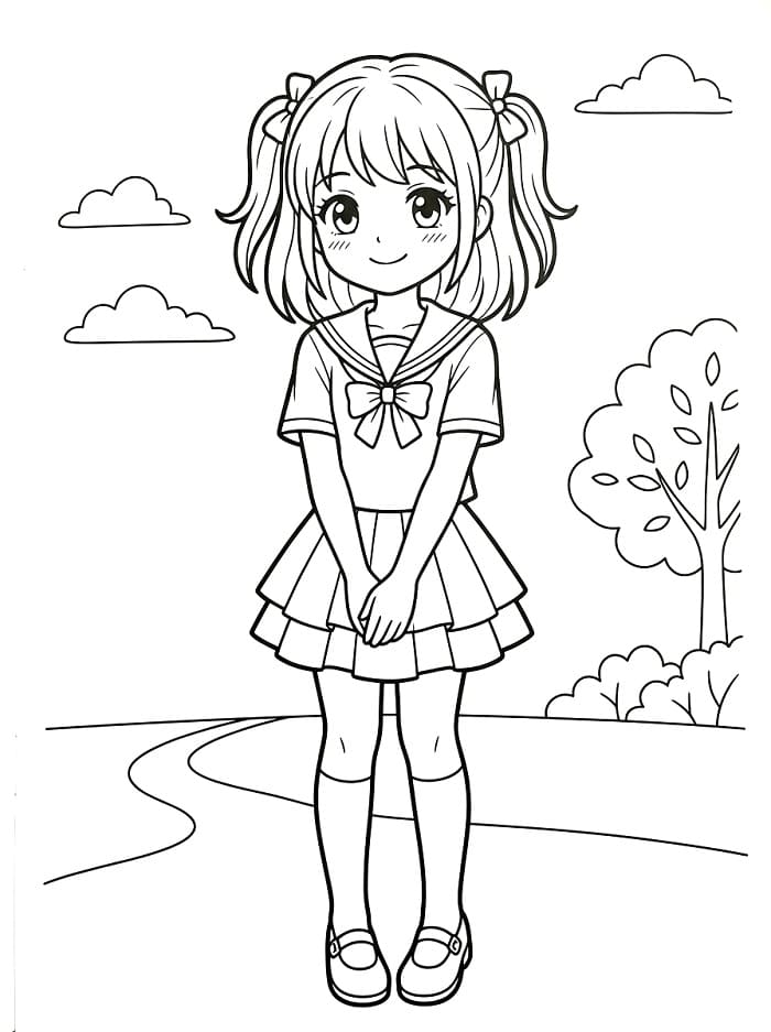 Cartoon Anime Meisje