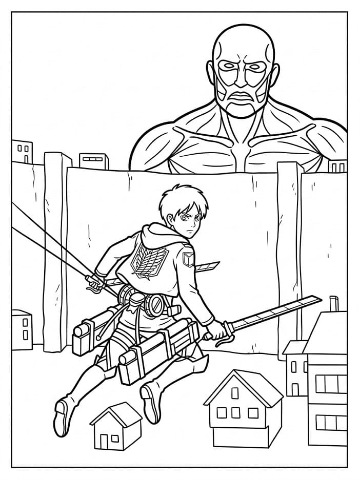 Attack on Titan kleurplaat