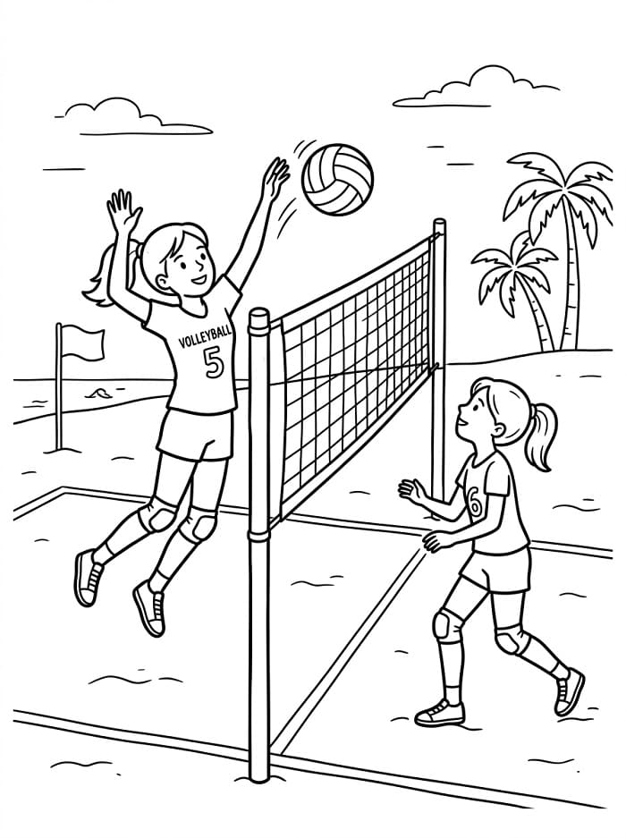 Volleybal kleurplaat