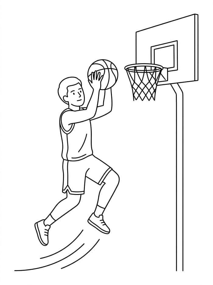 Basketbal kleurplaat