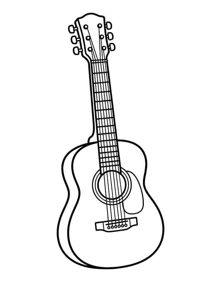 Gitaar kleurplaat