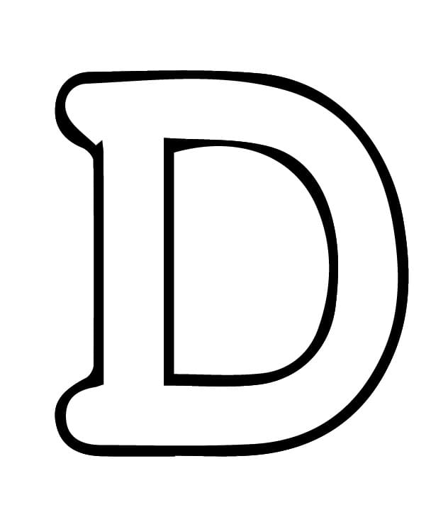 De letter D in het alfabet
