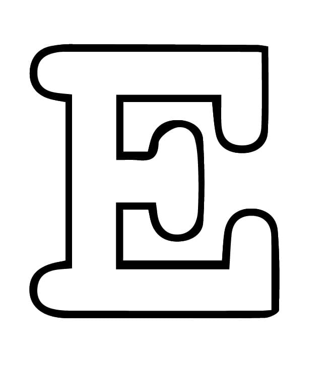 De letter E in het alfabet