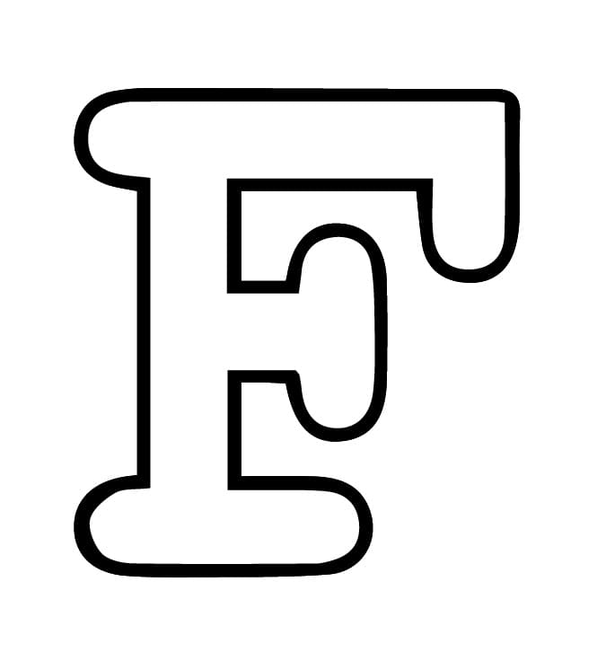 De letter F in het alfabet