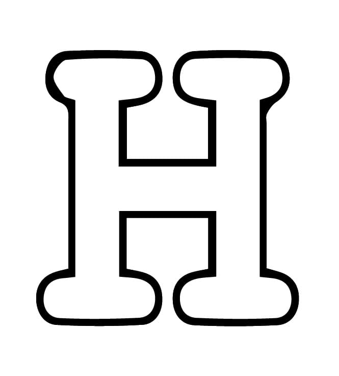 De letter H in het alfabet