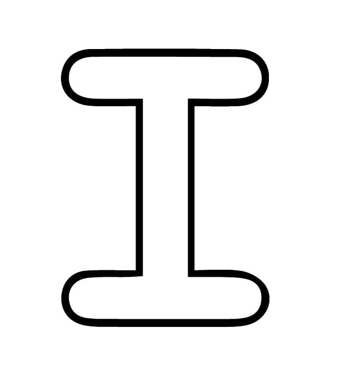 De letter I in het alfabet