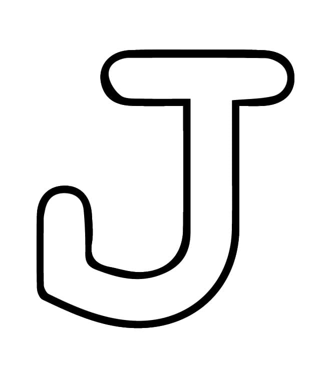 De letter J in het alfabet
