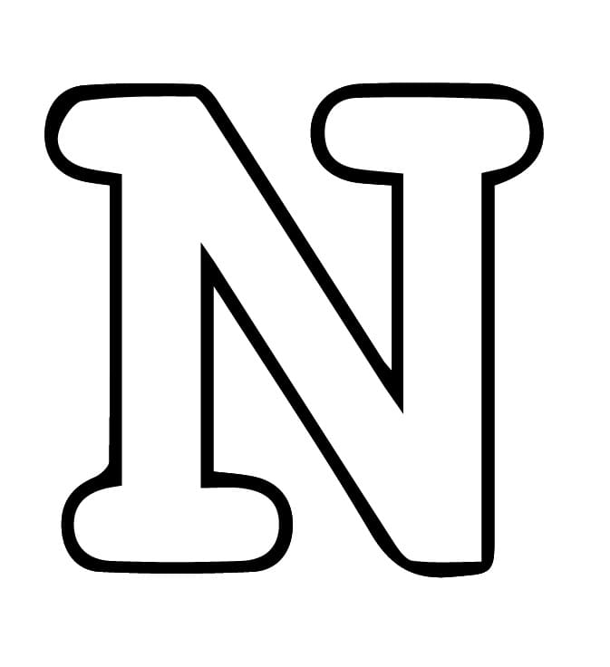 De letter N in het alfabet
