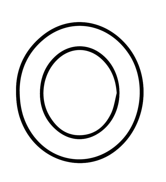 De letter O in het alfabet