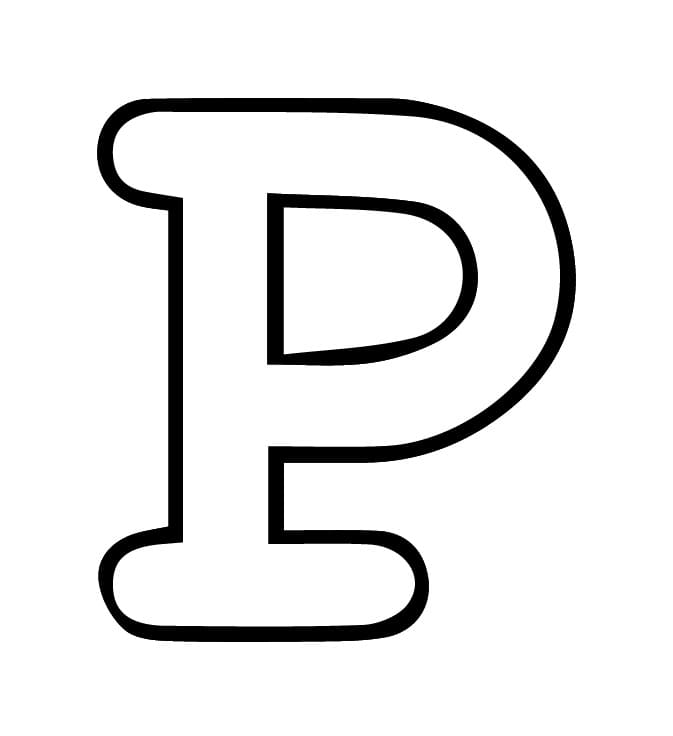 De letter P in het alfabet