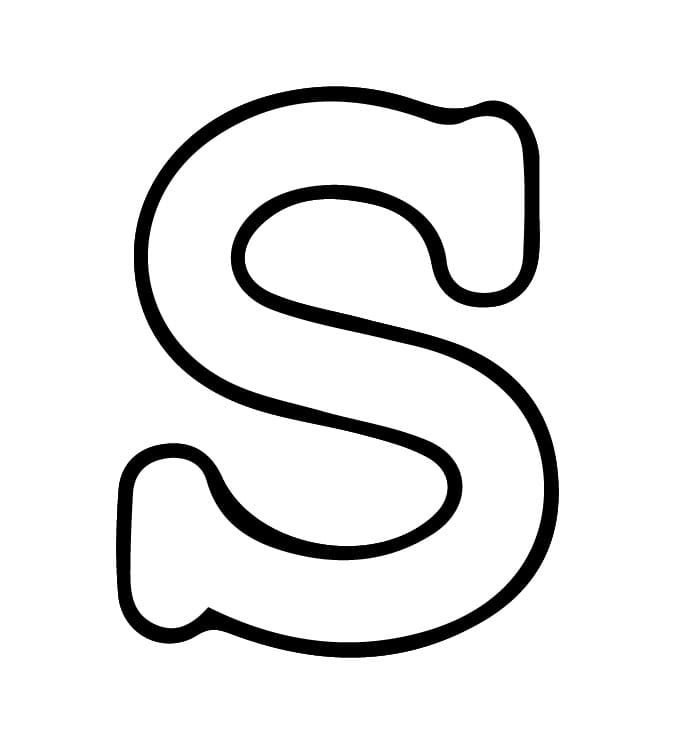 De letter S in het alfabet