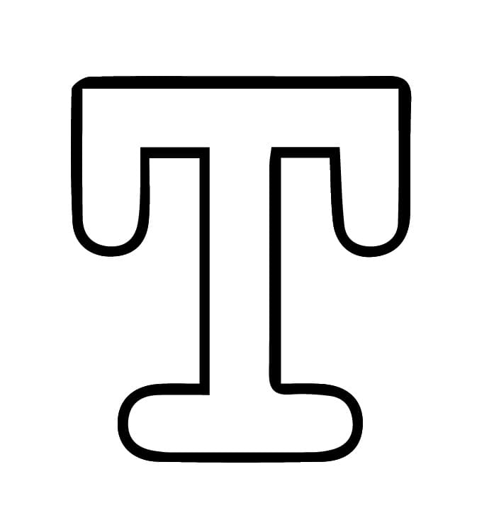 De letter T in het alfabet