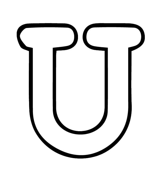 De letter U in het alfabet