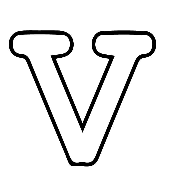 De letter V in het alfabet