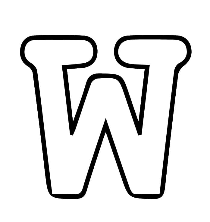 De letter W in het alfabet