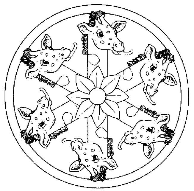 Dieren Mandala om af te Drukken