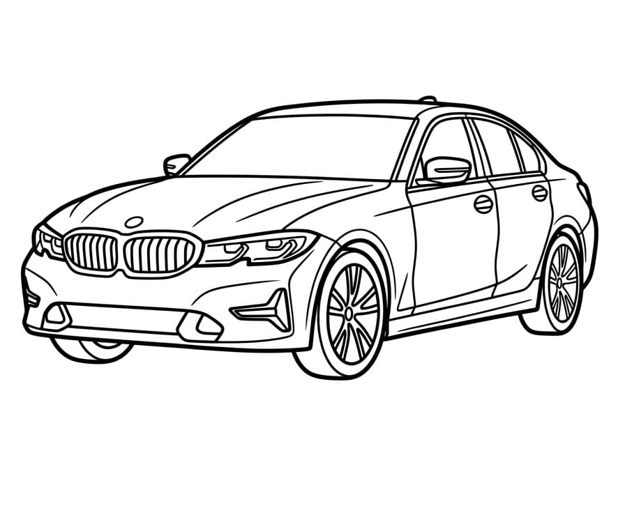 Een BMW-auto kleurplaat