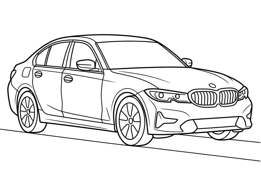 Een BMW kleurplaat