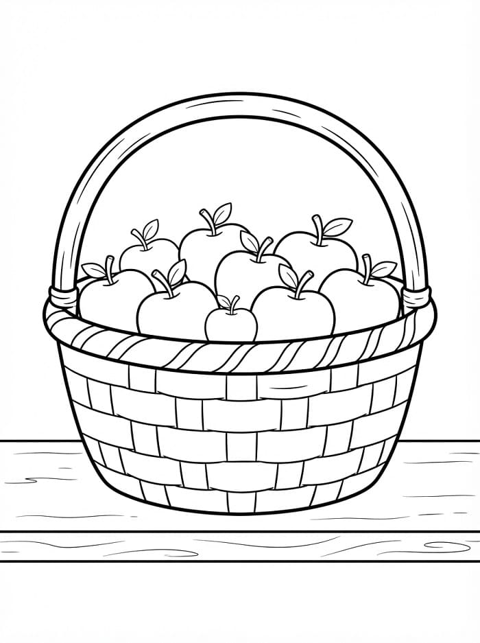 Een mand met appels