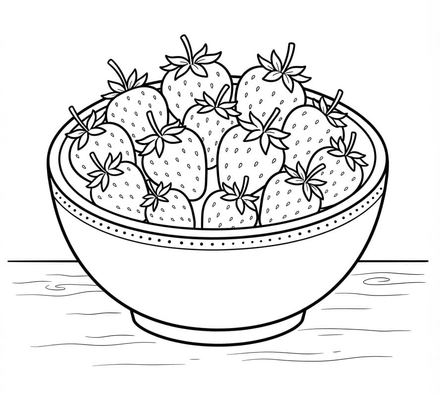 Een schaal met aardbeien