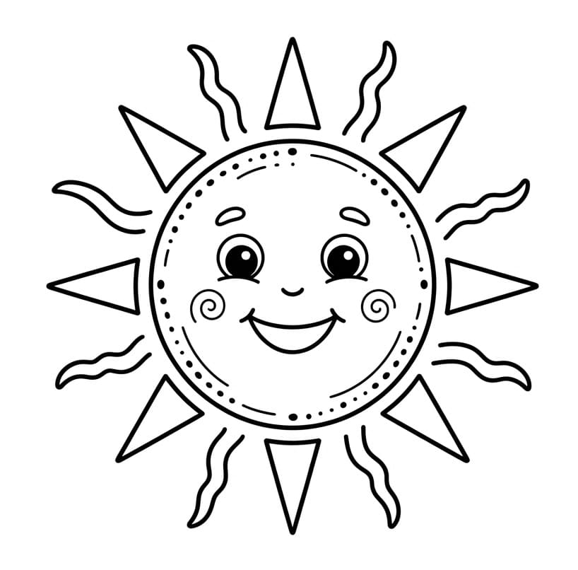 Zon kleurplaat