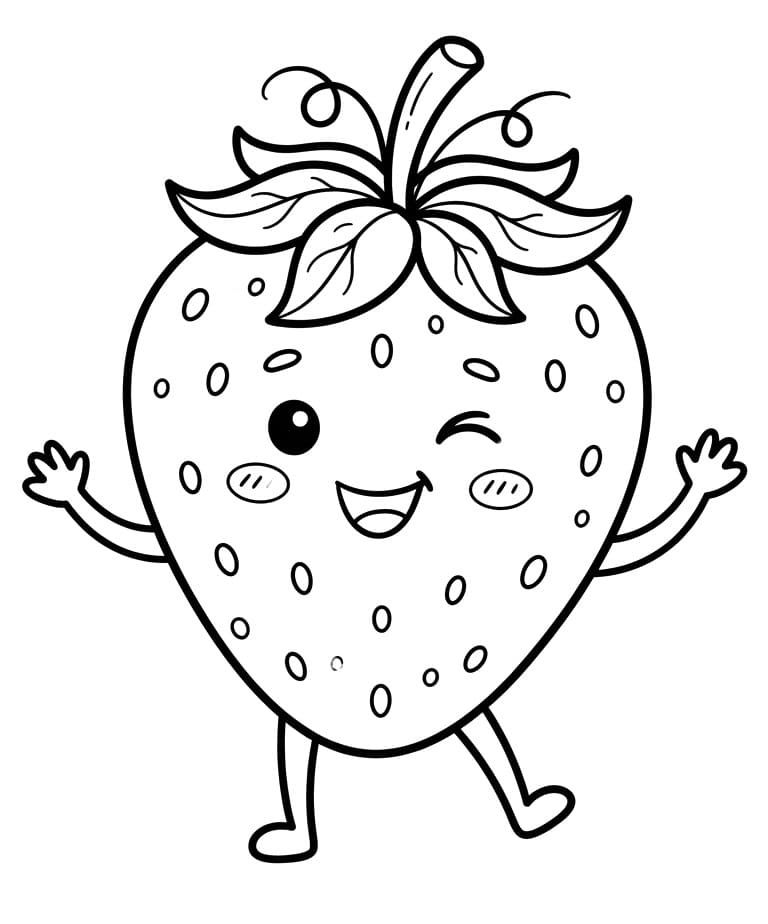 Een schattige aardbei